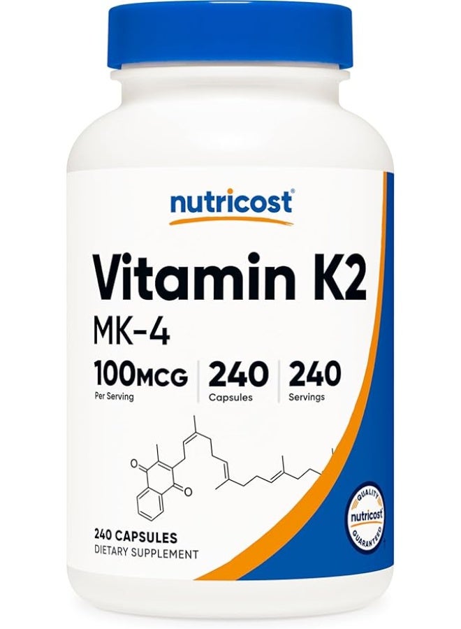 Nutricost, Vitamin K2 MK-4, 100 mcg, 240 Capsules - Image 1